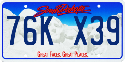 SD license plate 76KX39