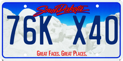 SD license plate 76KX40