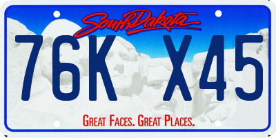 SD license plate 76KX45