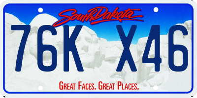 SD license plate 76KX46