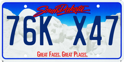 SD license plate 76KX47