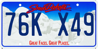 SD license plate 76KX49