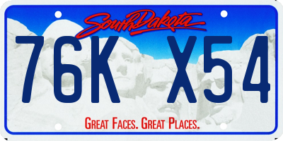 SD license plate 76KX54