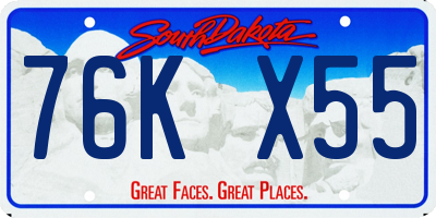 SD license plate 76KX55