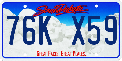 SD license plate 76KX59