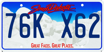 SD license plate 76KX62