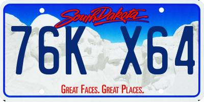 SD license plate 76KX64