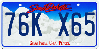 SD license plate 76KX65