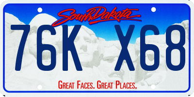 SD license plate 76KX68