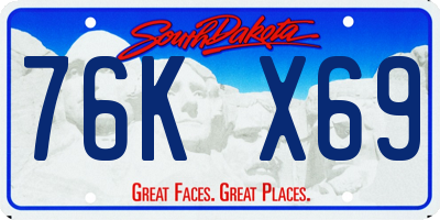 SD license plate 76KX69