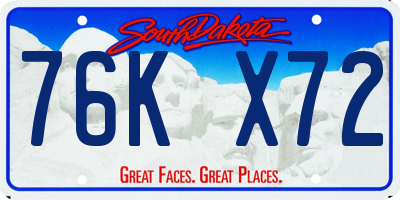 SD license plate 76KX72