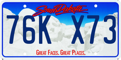 SD license plate 76KX73