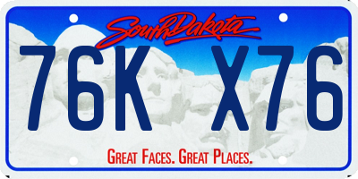 SD license plate 76KX76