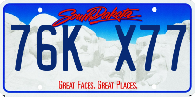 SD license plate 76KX77