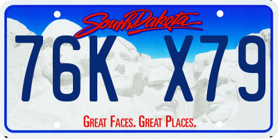 SD license plate 76KX79