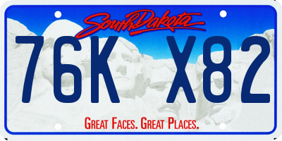 SD license plate 76KX82