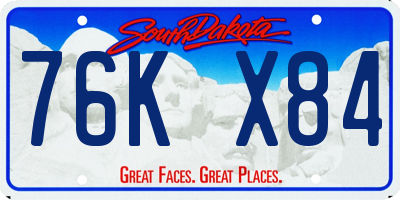 SD license plate 76KX84