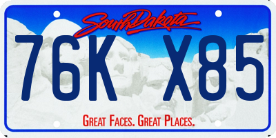 SD license plate 76KX85