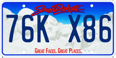 SD license plate 76KX86