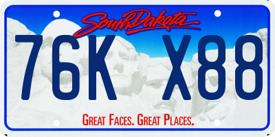 SD license plate 76KX88