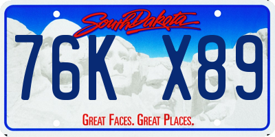 SD license plate 76KX89