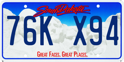 SD license plate 76KX94