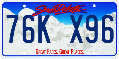 SD license plate 76KX96