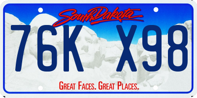 SD license plate 76KX98