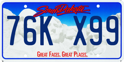 SD license plate 76KX99