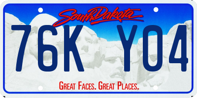 SD license plate 76KY04