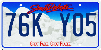 SD license plate 76KY05