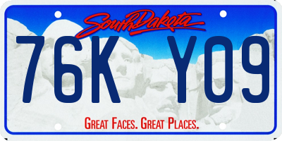 SD license plate 76KY09
