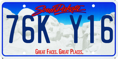SD license plate 76KY16