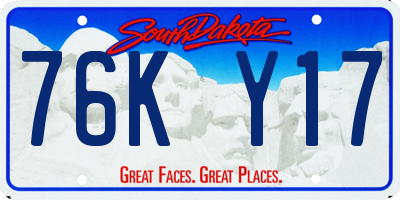 SD license plate 76KY17