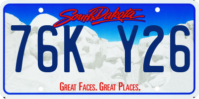 SD license plate 76KY26