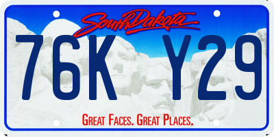 SD license plate 76KY29