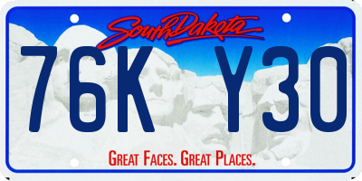 SD license plate 76KY30