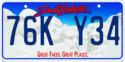 SD license plate 76KY34