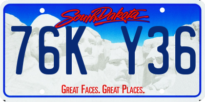 SD license plate 76KY36