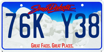 SD license plate 76KY38