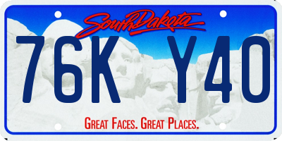 SD license plate 76KY40