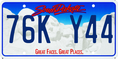 SD license plate 76KY44