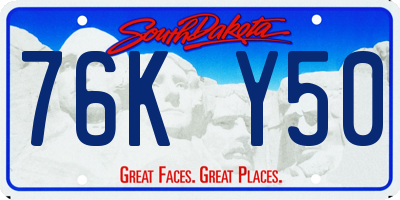 SD license plate 76KY50