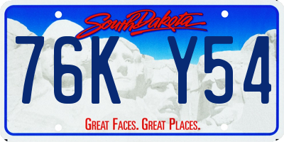 SD license plate 76KY54