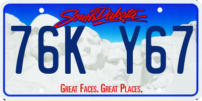 SD license plate 76KY67