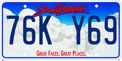 SD license plate 76KY69
