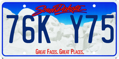 SD license plate 76KY75