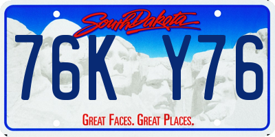 SD license plate 76KY76
