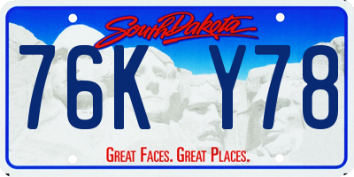 SD license plate 76KY78