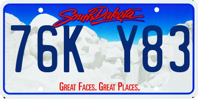 SD license plate 76KY83
